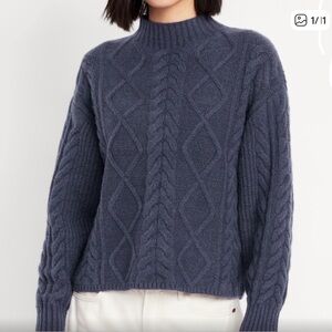 Elegant Old Navy SoSoft line Cable Knit Mock Neck Sweater